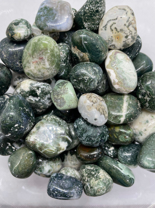 Moss Agate Tumbled